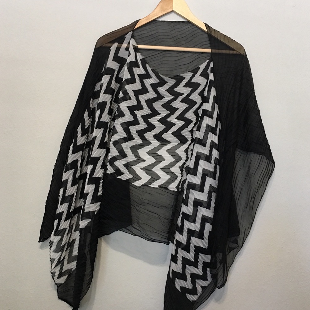 Urbayn cape scarf sheer see through